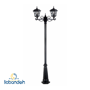 چراغ حیاطی ایستاده دو شعله شفق مدل پاسارگاد